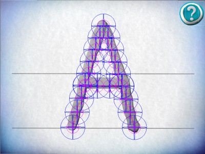 Handwriting nodes for the letter A